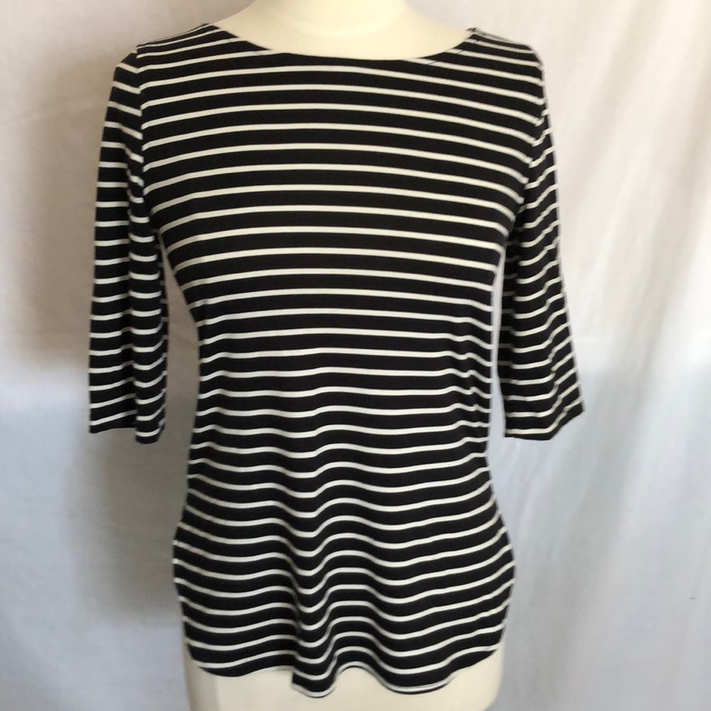Jules & Leopold zip back 3/4 sleeve top